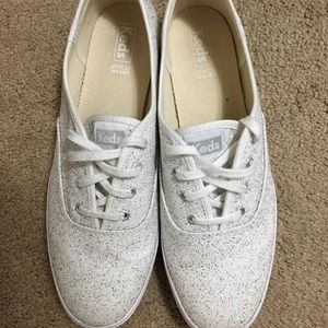 White Glitter Keds